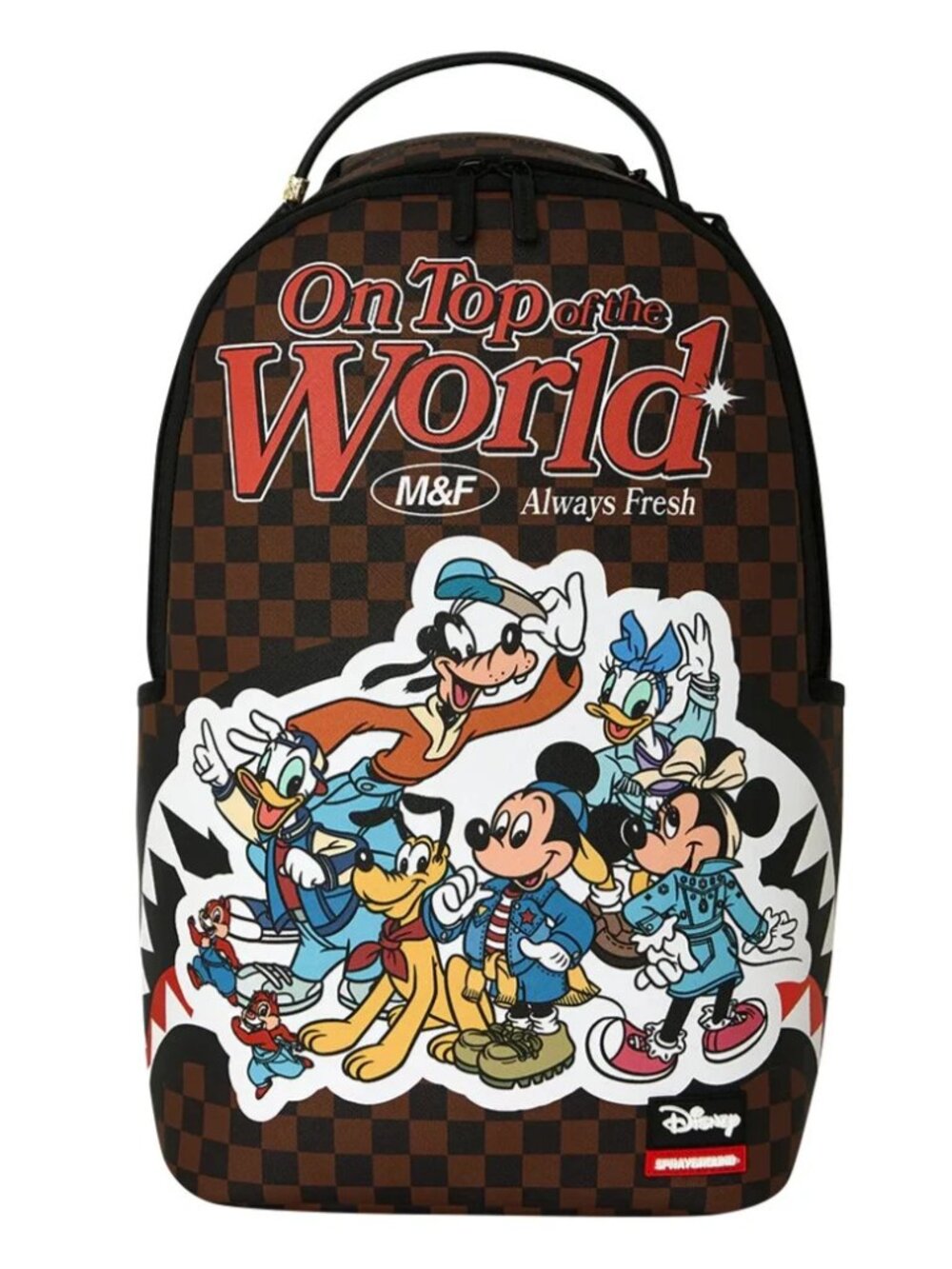 Sprayground x Disney CREW READY Backpack🔥New Brown Bookbag Large School Bag